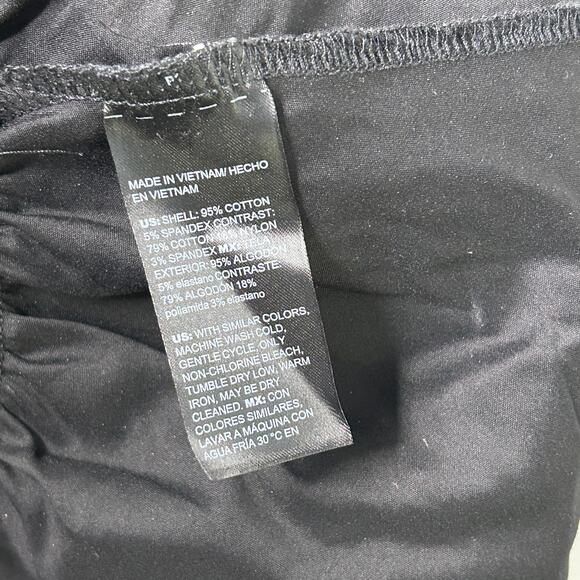 Chico’s Tiered T-Shirt Dress Black Size 1 Medium Knit Woven Contrast Hem - Picture 7 of 7